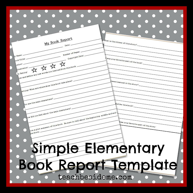 Book report templates second grade